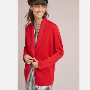 HWR Anthropologie long red cardigan with clasp enclosure size Small